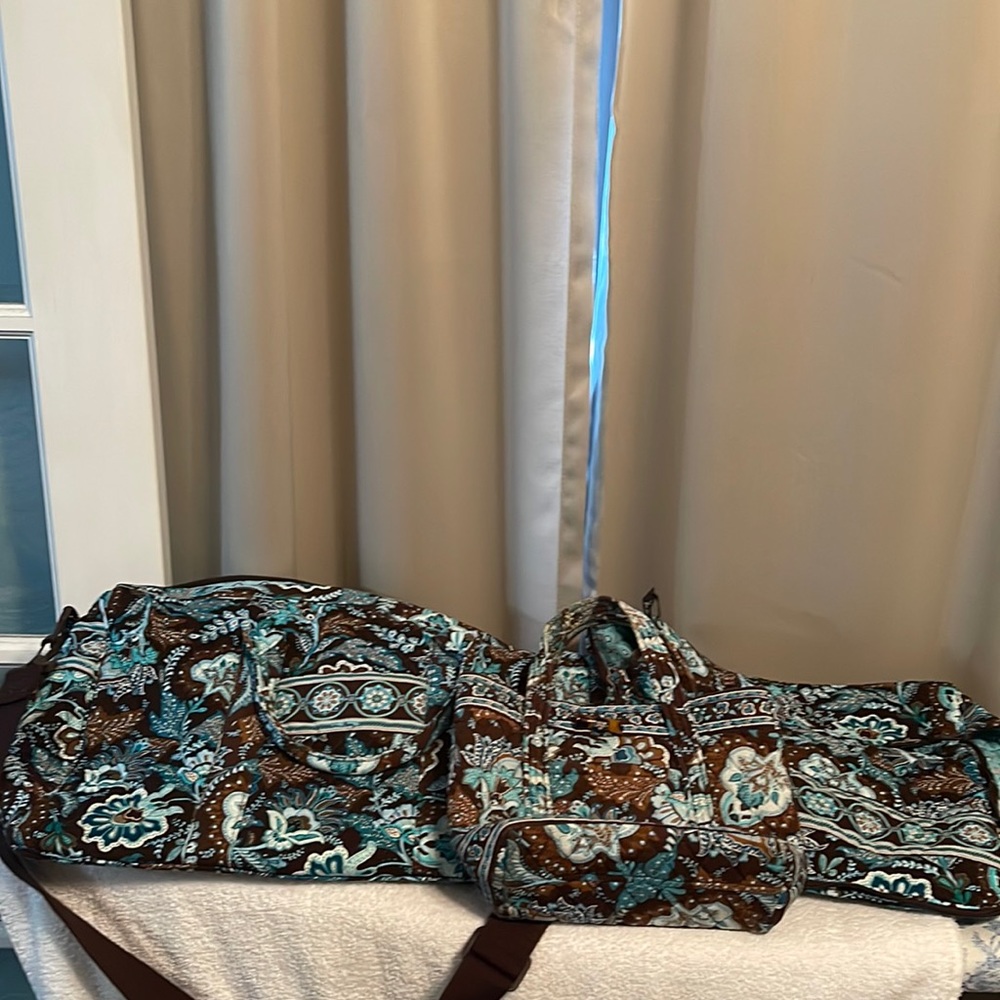 Vera Bradley Java Blue bundle - weekender, travel case, small handbag